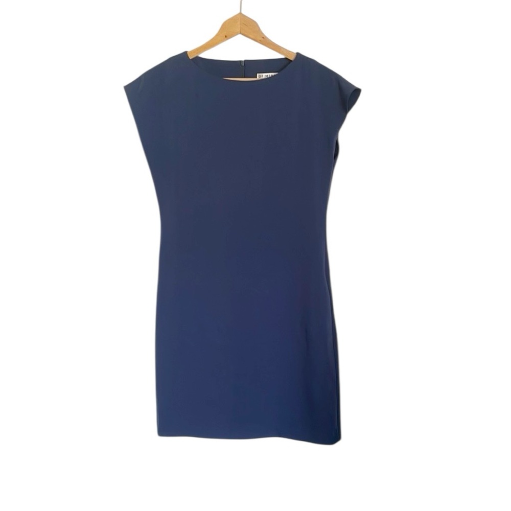 Of Mercer New York Blue Cap Sleeve Casual Office Shift Dress size S